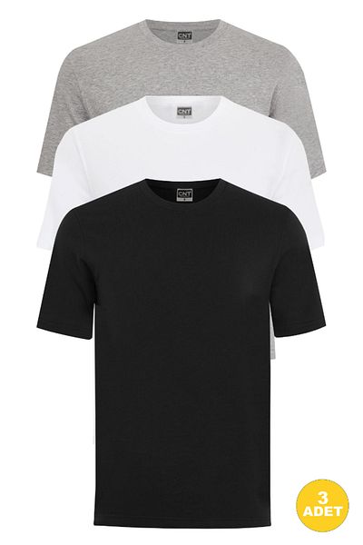 CNT Men's Crew Neck Half Sleeve Undershirt 3 Pack