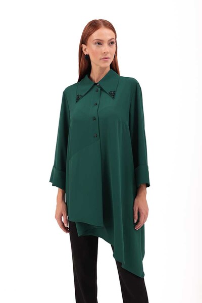 Aker Yakası İşleme Detaylı Tunik