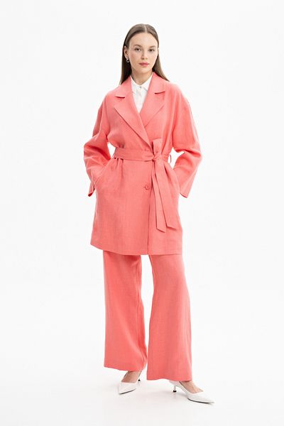 Aker Linen Jacket - Belted Waist Design