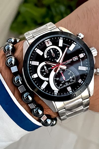 Tom Jones STEEL MEN'S WRIST WATCH AND BRACELET WITH GIFT