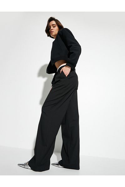 Koton Palazzo Trousers Wide Leg with Elastic Waist Detail