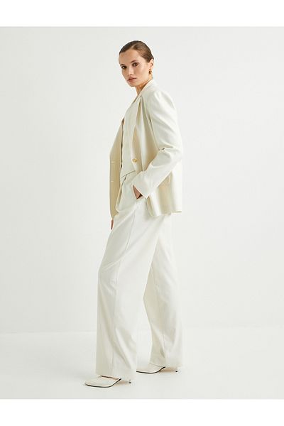 Koton Palazzo Trousers Wide Leg High Waist Cover Pocket