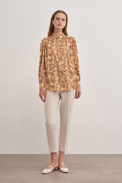 Aker 2232111 Yakası Düğmeli Baskılı Bluz