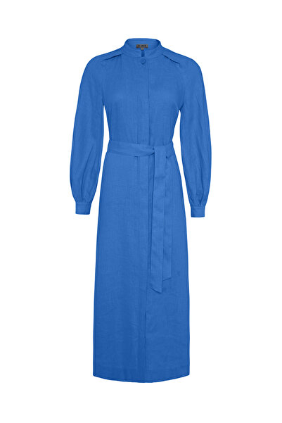 Aker Hakim Yaka Keten Elbise