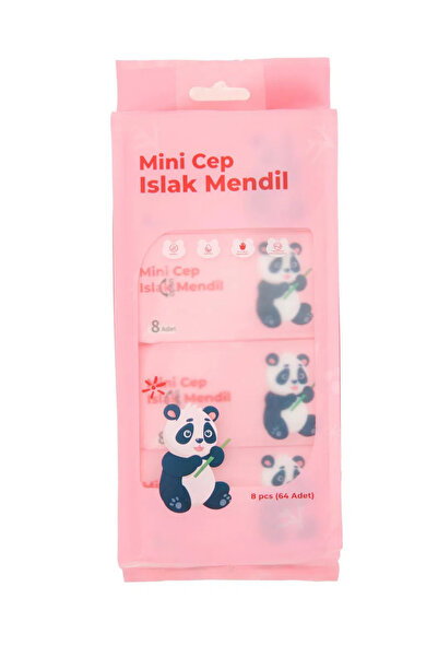 UĞURDAN Sevimli Panda Mini Cep Mendili 8 Adet