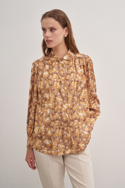 Aker 2232111 Yakası Düğmeli Baskılı Bluz