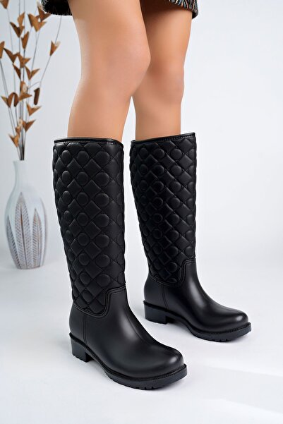 epaavm Siyah Uzun Yağmur Çizme