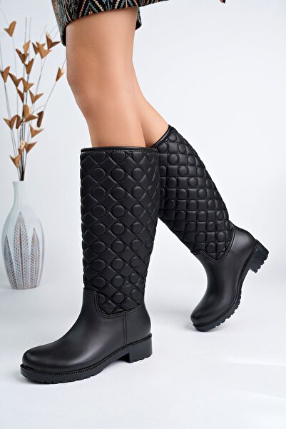 epaavm Siyah Uzun Yağmur Çizme