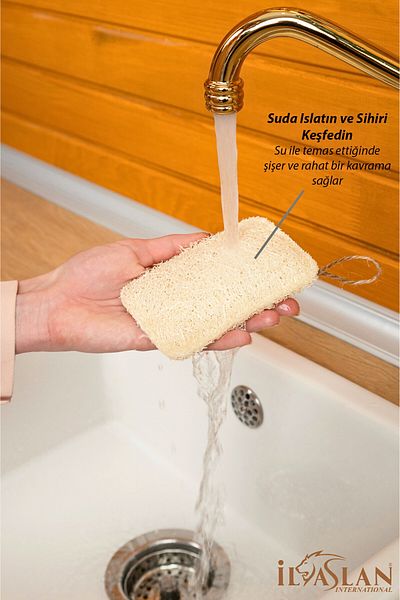ilaslan international 2 Pieces Natural Pumpkin Dishwashing Washcloth Double Sided Use (12X8 CM)