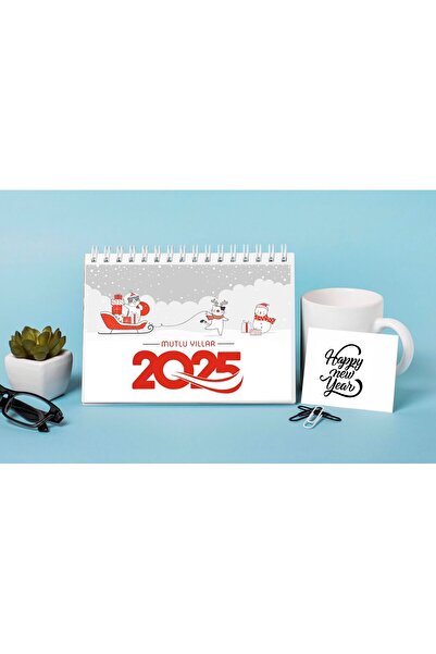 H&D Hediye Sepeti 2025 Kedili Masa Takvimi 20*15 Cm