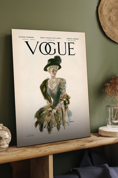 Cadran Ιστορικές εκδόσεις του περιοδικού Vogue Πίνακας Mdf με πλαίσιο