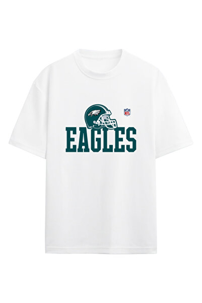 BA Sportswear Eagles Helmet Nfl White Oversize T-Shirt American Football