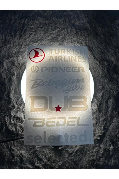 Genel Markalar Arka Cam Yazı Etiket Sticker 6'lı Araba Turkish Airlines