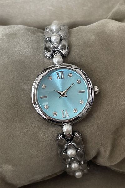 Leerybee Minimal Women's Watch with Pearls and Stones Nla-183