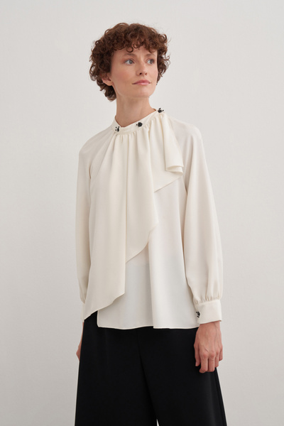 Aker 2243111 Yakası Taşlı Bluz