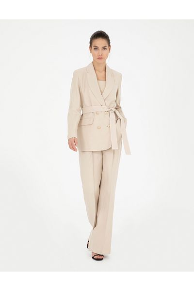 Pierre Cardin Sand Linen Blended Fabric Trousers 50282084 -Vr085