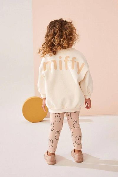 Lolliboomkids Miffy απλικέ Λεπτομερές κοριτσίστικο κολάν και παντελόνι με 3 κλωστές