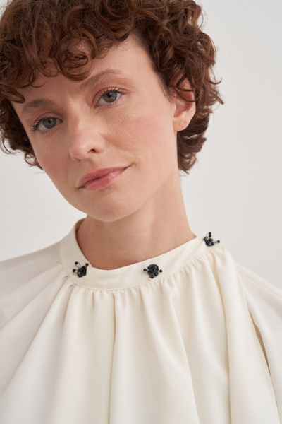 Aker 2243111 Yakası Taşlı Bluz