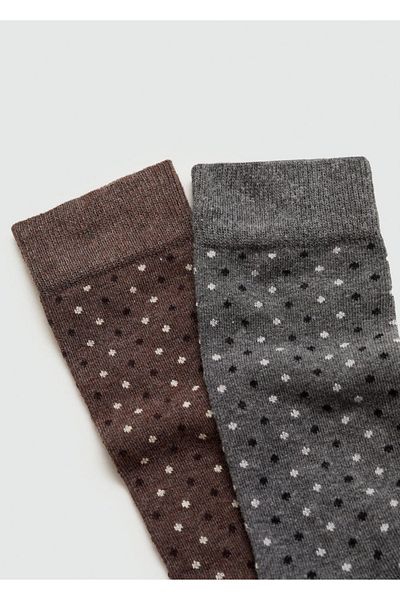 MANGO Man Set of 2 Cotton Embroidered Socks