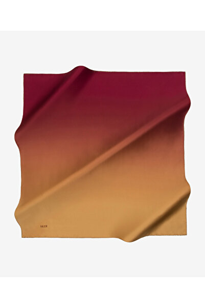 Aker وشاح حريري منقوش مقاس 90x90