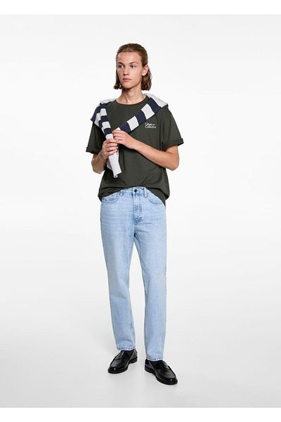 Mango Teen Μπλουζάκι από βαμβάκι με λεπτομέρεια επεξεργασίας