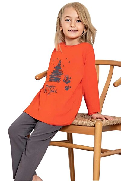 Uniquetrenders Дівчачий бавовняний піжамний комплект з довгими рукавами та візерунком