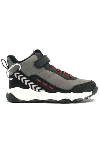 KCMN Cool Taykan Rubber Sole Αντιολισθητικές Softshell Outdoor Παιδικές Μπότες Μαύρο-γκρι