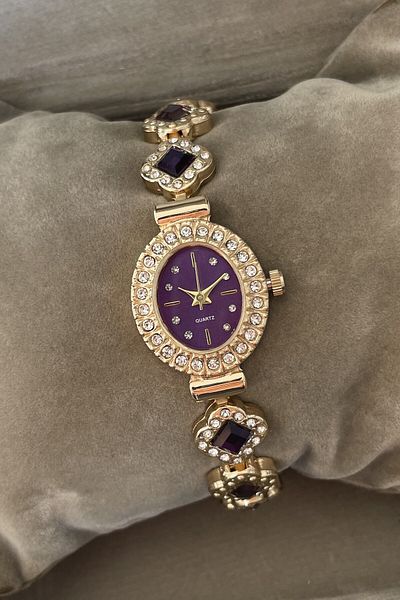 Leerybee Minimal Vintage Women's Watch with Stones Nla-186