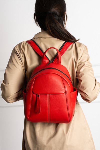NahitaTyana Red Genuine Leather Women's Backpack