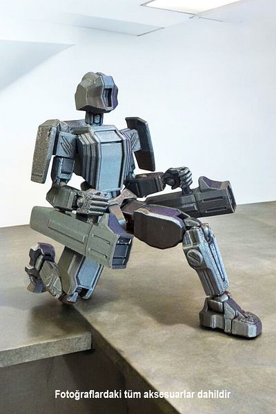 Suelo Butik Cyborg 13 - Silver Gray Movable All Insertion Armored Dummy Action Figure T13 Robot Toy