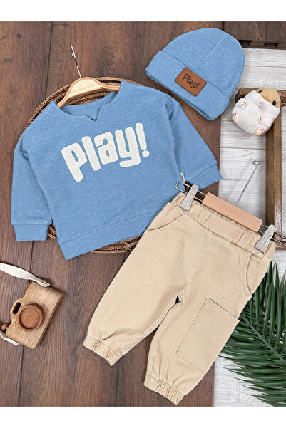 tiwitibaby بدلة أطفال أولادي مكونة من 3 قطع من قماش الكانارتز الليكرا المطرز