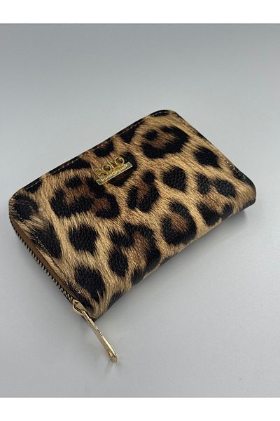 KIRASE Women's Leopard Mini Size Zippered Quality Patterned Wallet