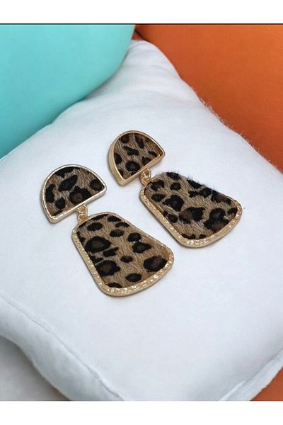 KANİNCHEN Leopard Print Earrings Stylish and Eye-Catching Modern Earrings