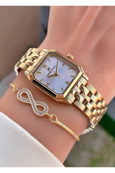 Daniel Klein Brand Gold Color Women's Wristwatch - Bracelet Gift