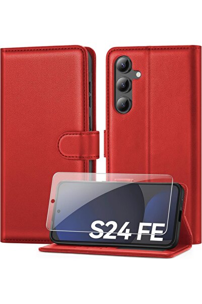 Rivor حافظة لهاتف سامسونج جالاكسي S24 FE مع غطاء واقٍ للكاميرا وحامل بطاقات و...