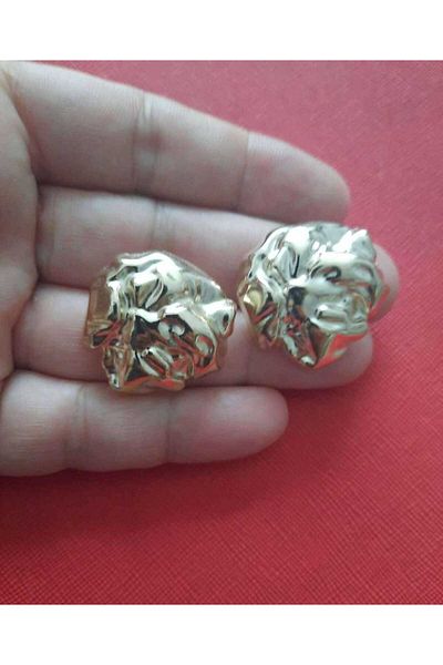 Beyna Special Design Gold Plated Metal Button 3 cm 1 Pack 3 Pieces