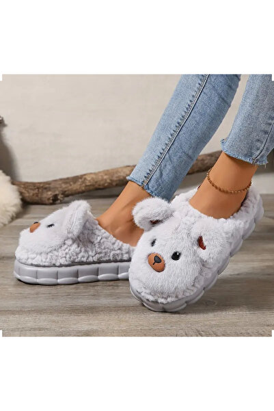 Yasee Sıcak Yumuşak Yünlü ev için Panduf Terlik, Kadın ve Erkek için Rabbit K...
