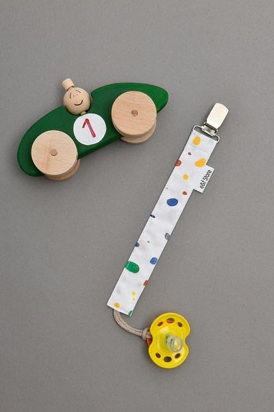 e&f Store Certified Cotton Pacifier Strap - Water Color Patterned - Baby Pacifier Chain
