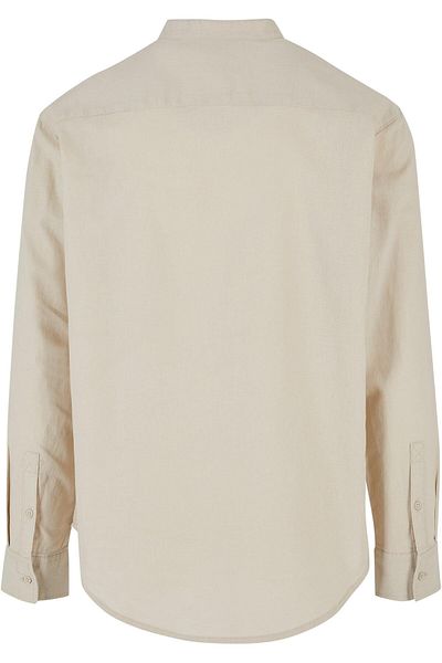 Urban Classics Herren Cotton Linen Stand Up Collar Shirt