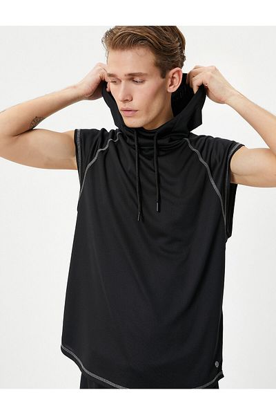 Koton Sports Athlete Kapuzensweatshirt mit Ausschnitten und Schnürung am Kragen
