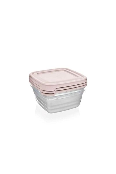 Bager Plastik Cook&Keep 3-Piece Square Storage Container / 250 ml *Pink