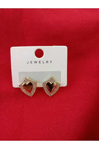 shop 1St Class Steel Does Not Blacken Zircon Detailed Heart Figured Earrings