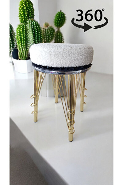 BARERMO 360 Derece Döner puf, döner sandalye, döner bench,  makyaj masası san...