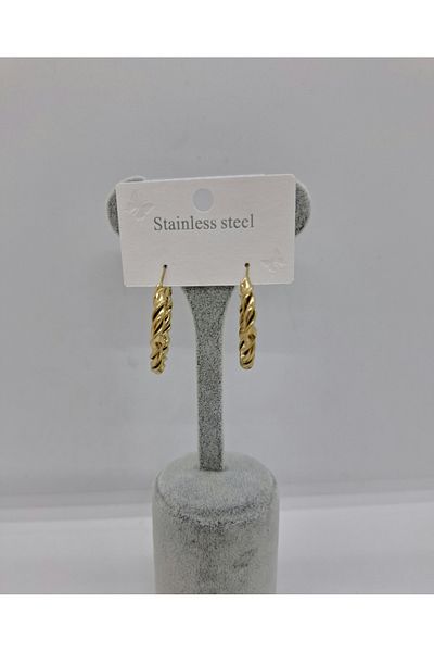 stainles steel STEEL RING EARRING 3 CM