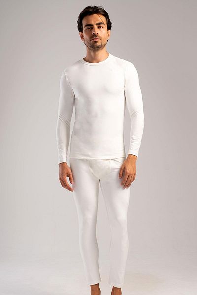 C&City Ανδρικό Σετ Εσωρούχων Crew Neck Thermal - Μακρύ μανίκι, εκρού 405153   / 409002