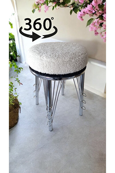 BARERMO 360 Derece Döner puf, döner sandalye, döner bench,  makyaj masası san...