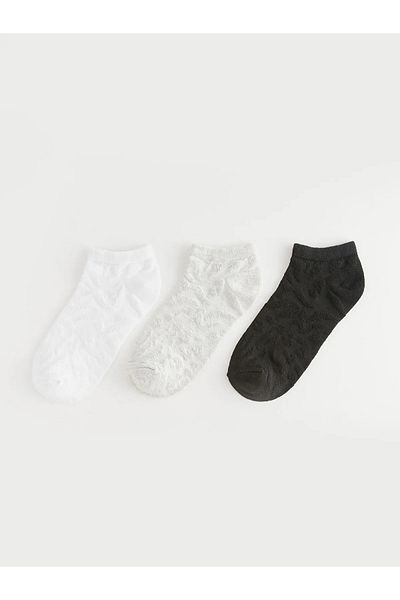 LC Waikiki Lcw Dream Ecru Self Patterned Women's Booties Socks 3 Pack