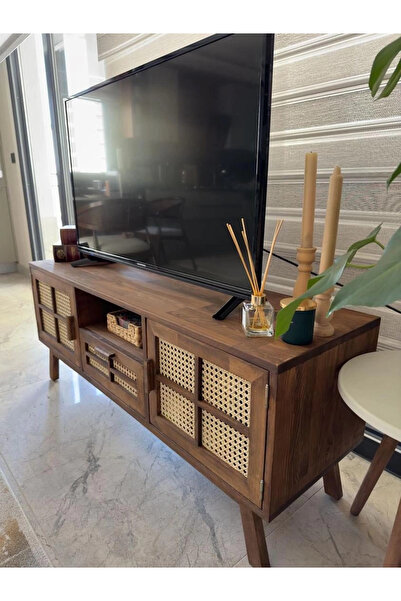 ŞafakMobilya Masif Ahşap Doğal Hazeran Detaylı Rustik Tv Ünite