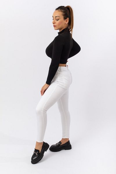 Calderon White Color Xs-xl Size Super Skinny High Waist Leggings Trousers