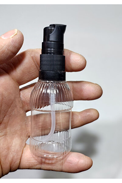 Sampex Şeffaf siyah renk Kapaklı Boş Krem Ve Losyon Şişesi 50ml 3 Adet pet pl...